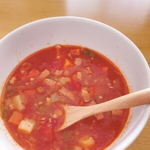 トマト缶で簡単ミネストローネ